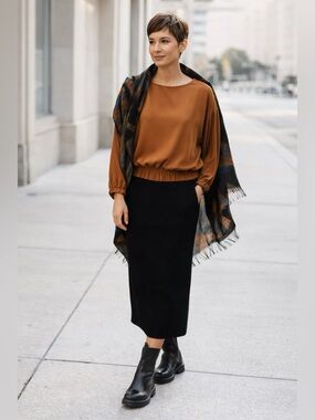 Lafayette 148 New York Copper Blouse